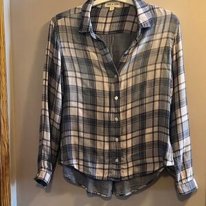 cloth & stone Blue, Cream & Pink Plaid Button-Down Shirt